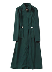 Kate Middleton Inspired Green Military-style Structured Peplum Longline Coat