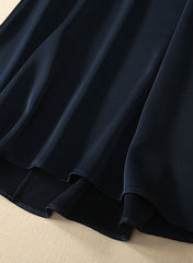 Queen Letizia Dolman Sleeve A-line Midi Cape Dress in Navy