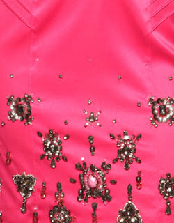 Embellished Bustier Cocktail Night Out Dress in Hot Pink