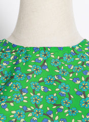 Green Garden Floral Print Tie-waist Ruffle Mini Dress