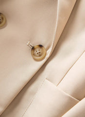 Kate Middleton Inspired Beige Double-Breasted Peak Lapel Blazer