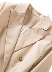 Kate Middleton Inspired Beige Double-Breasted Peak Lapel Blazer