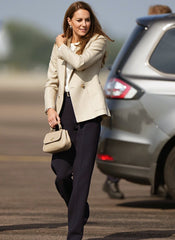 Kate Middleton Inspired Beige Double-Breasted Peak Lapel Blazer