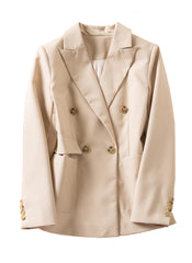 Kate Middleton Inspired Beige Double-Breasted Peak Lapel Blazer