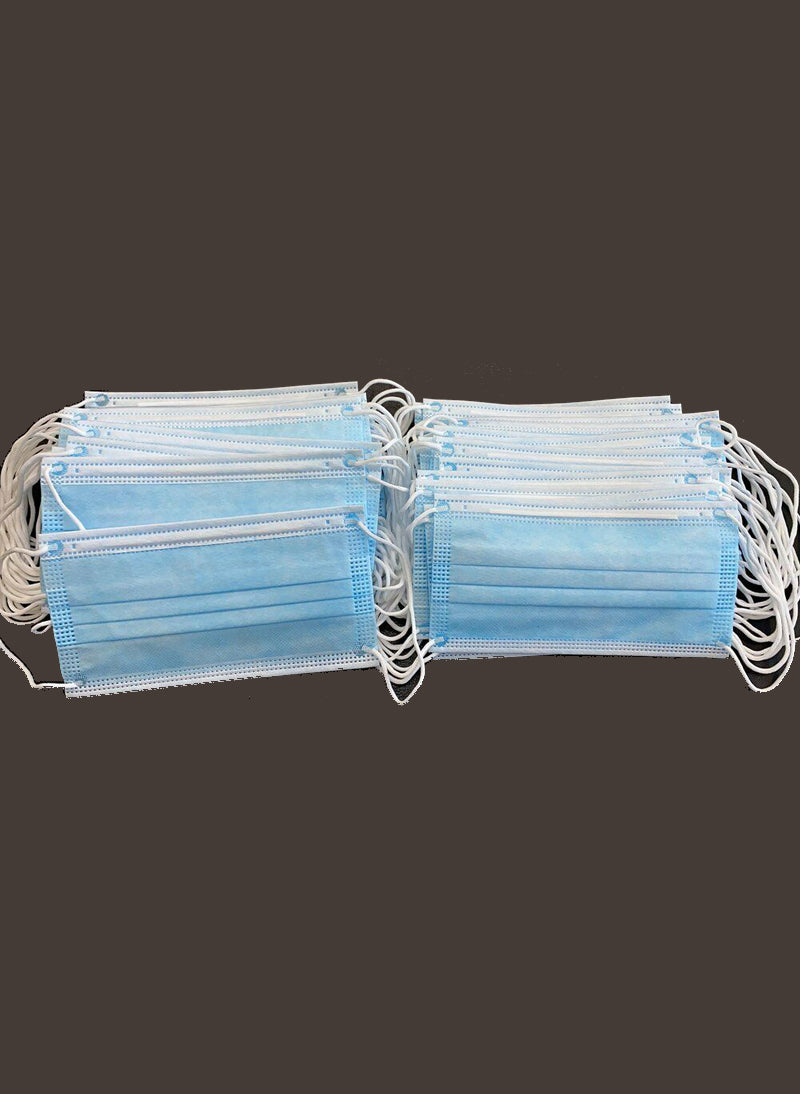 50pk Ear Loop 3-PLY Disposable Face Mask in Blue