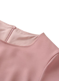 Amal Clooney Cap-sleeved Loose Fit Dress in Powder Pink