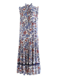 Bohemian Rose And Tulip Paisley Sleeveless Maxi Dress