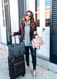 Semi-crop Belted Suede Biker Jacket in Burgundy