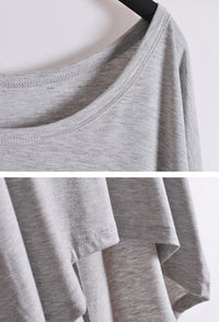 Kendall 3/4 Sleeve Slouchy Asymmetrical T-shirt