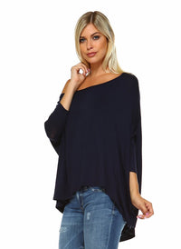 Kendall 3/4 Sleeve Slouchy Asymmetrical T-shirt