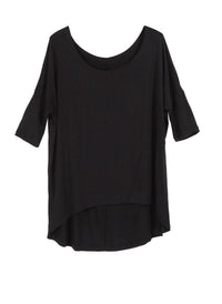 3/4 Sleeve Slouchy Asymmetrical Draped T-shirt