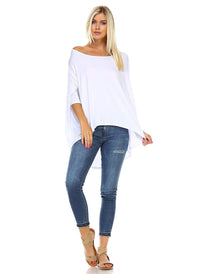 3/4 Sleeve Slouchy Asymmetrical Draped T-shirt