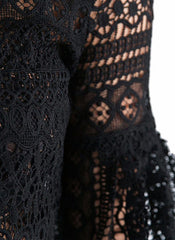 Crochet Lace Boho Top in Black