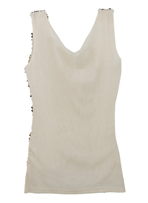 Sleeveless Sequined Vest Party Tank Top