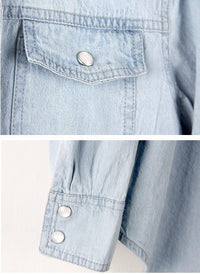 Vintage Cotton Longline Denim Shirt