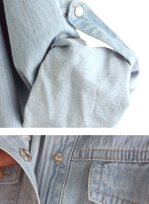 Vintage Cotton Longline Denim Shirt